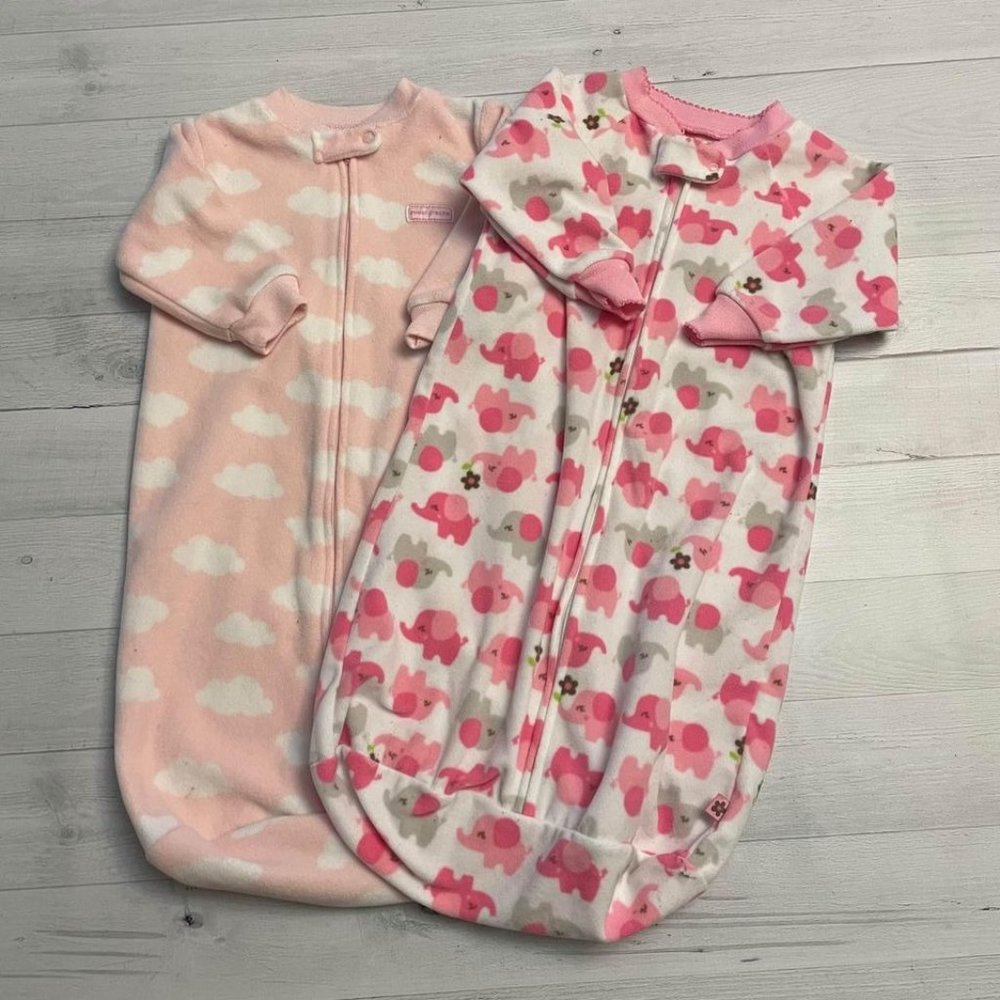 Carters baby girls fleece sleepsacks 0-9 months